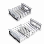 Adjustable In-Sink Dish Drying Rack with Drain Basket