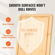 Bamboo Cutting Board Premium Versatile Cut Board With - Dimensions and specification details