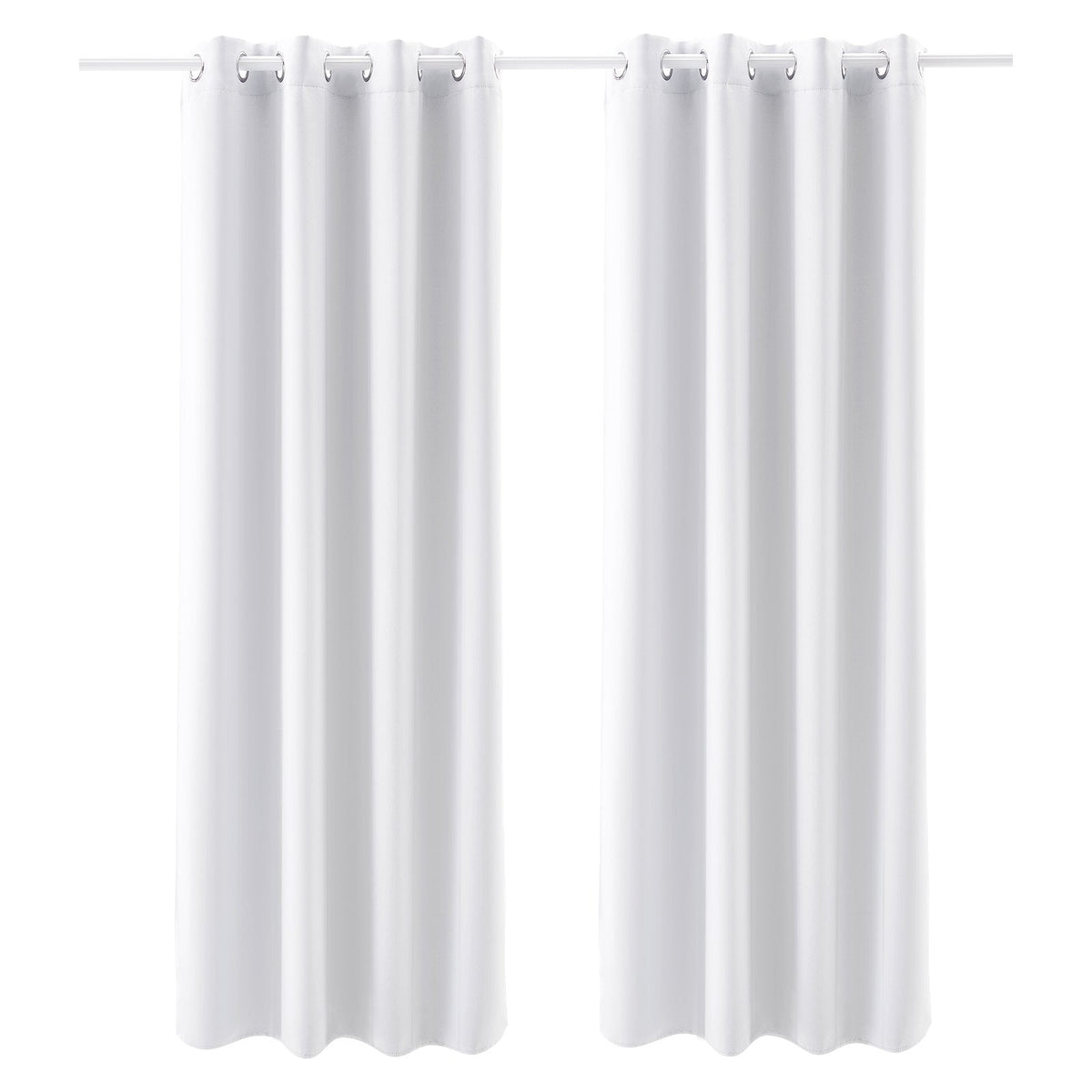 2-Panel White Blackout Curtains