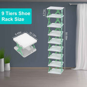 9-Tier Narrow Vertical Entryway Shoe Rack (Space-Saving Tower)