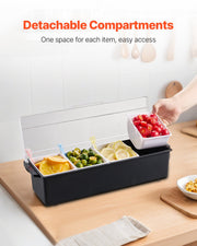 4-Compartment Chilled Condiment Serving Tray