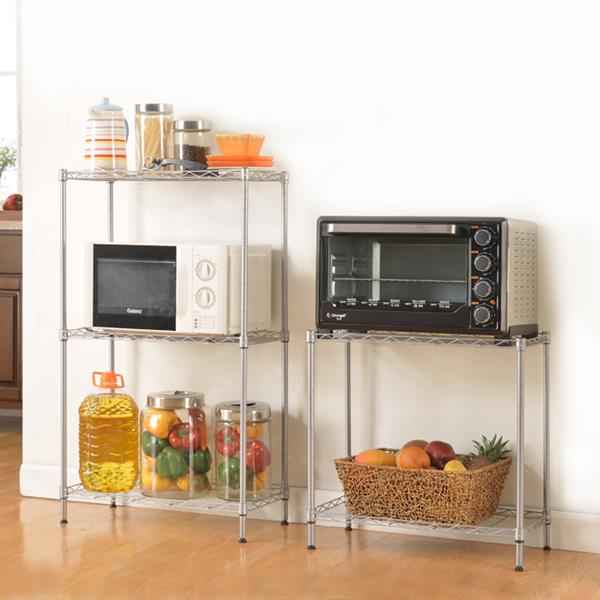 Adjustable Carbon Steel Kitchen Storage Rack (Floor-Standing)