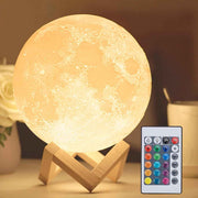 16-Color Moon Lamp Night Light with Stand & Remote Control