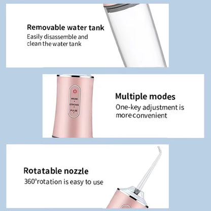 2025 Portable Water Flosser Oral Irrigator - Cordless IPX7 Waterproof Dental Jet Teeth Cleaner W/ 4 Tips, USB Rechargeable