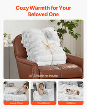Faux Fur Throw Blanket 50 x 60 in