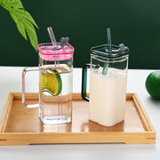 6-Pack Glass Straw Cups with Lids