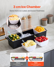 4-Compartment Chilled Condiment Serving Tray