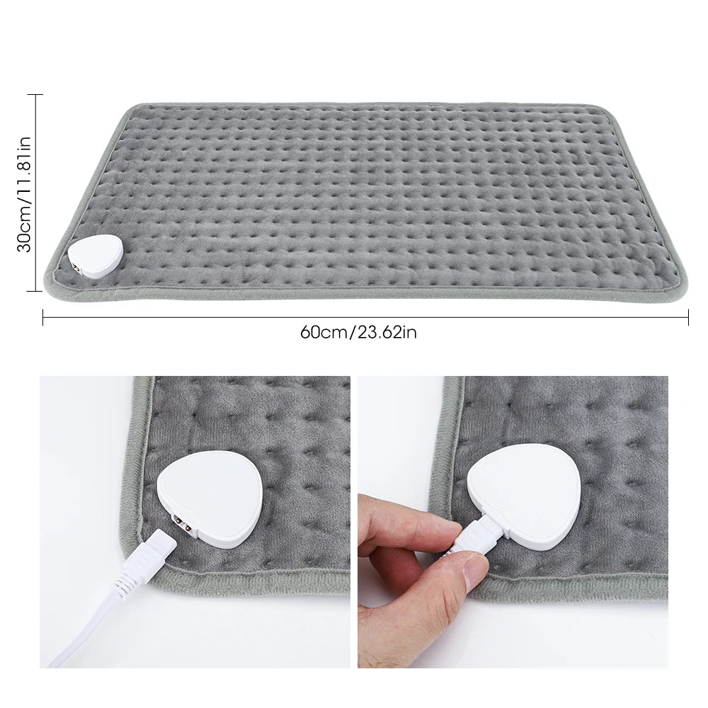 Electric Heating Pad for Cramps Relief, 9 Gear Adjustable Temperature Heated Pad Heated Blanket 23.6X11.8Inch, Winter Warmer