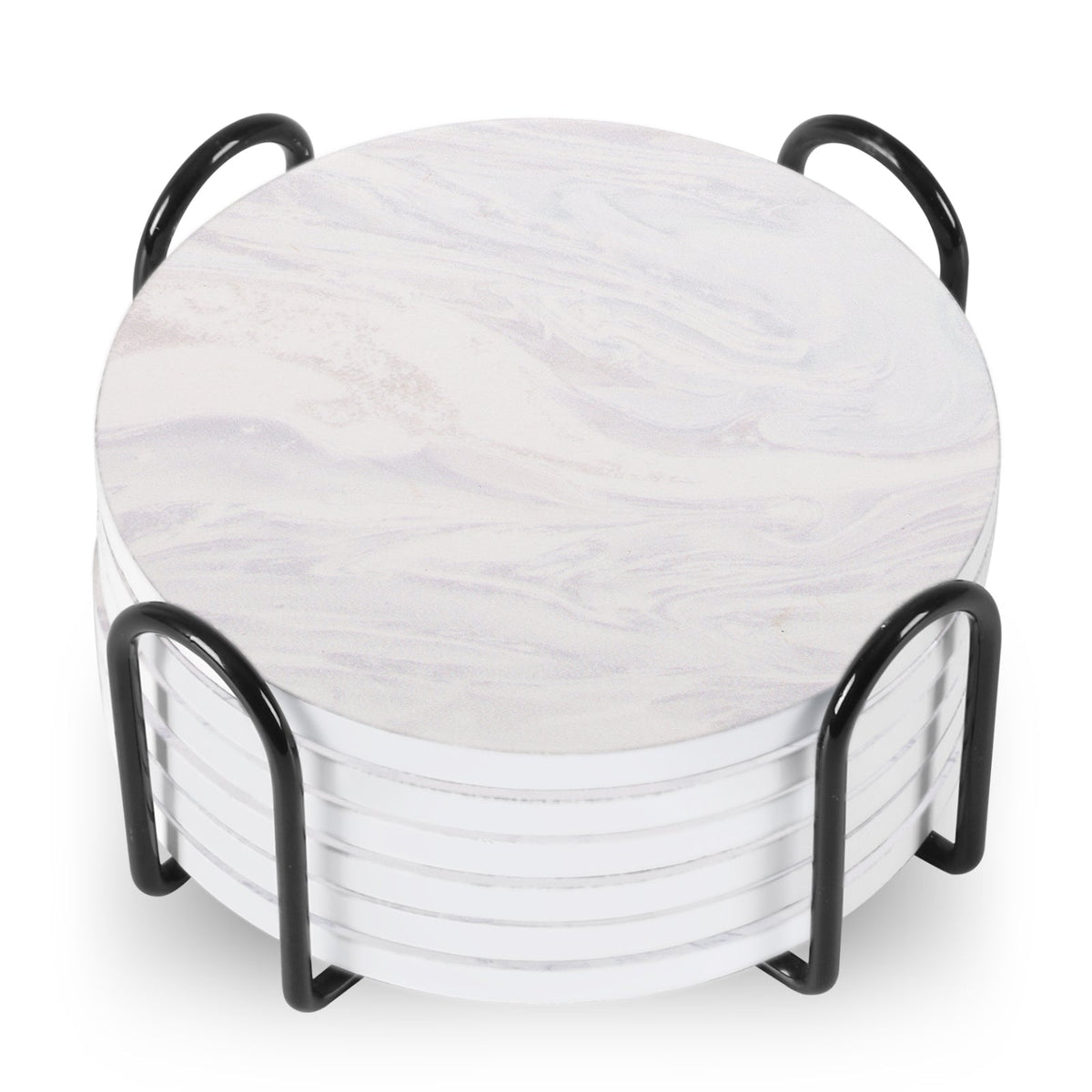 6-Piece Ceramic Coaster Set with Stand