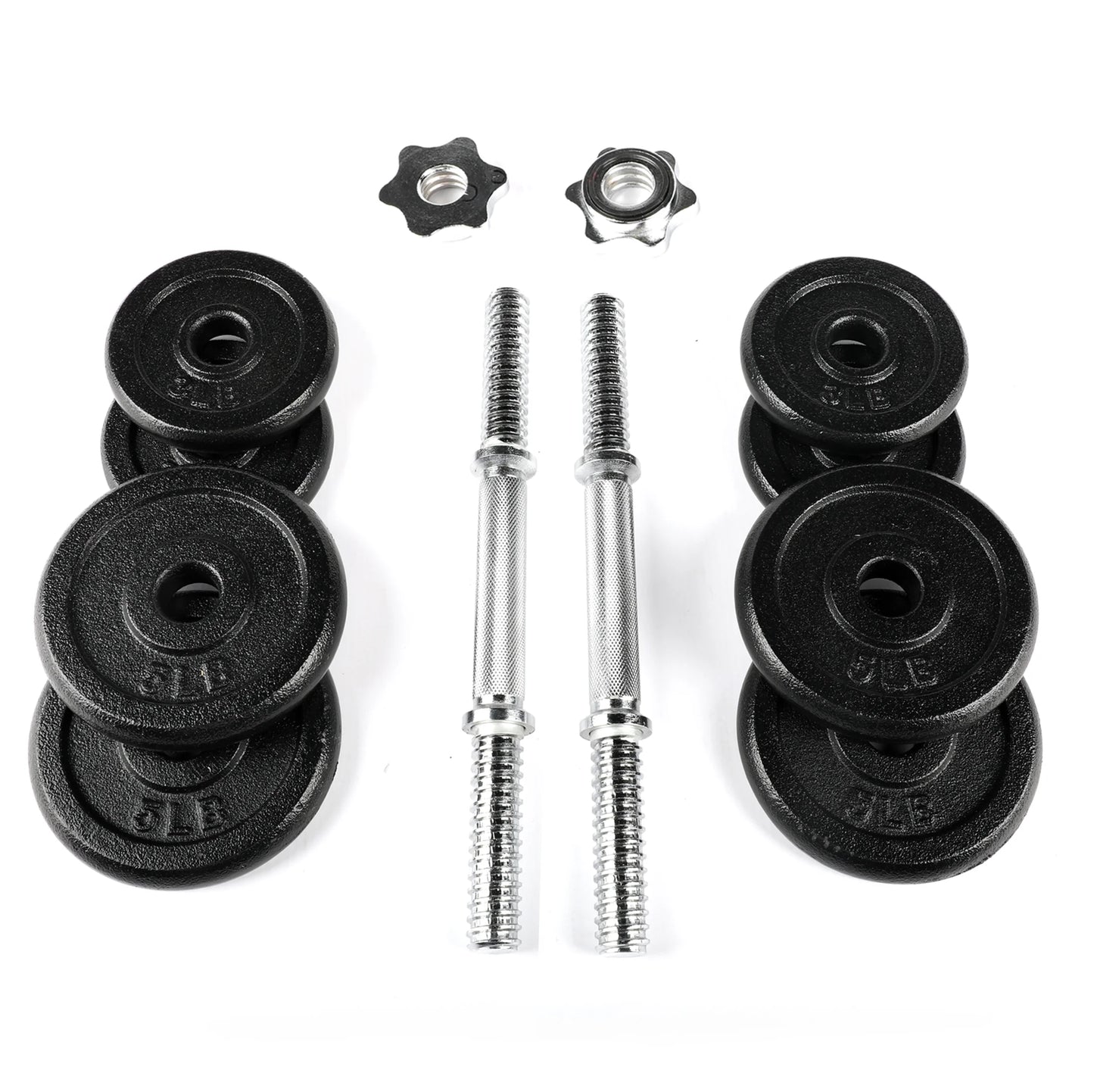 40Lb Adjustable Dumbbell Set, Chrome & Black