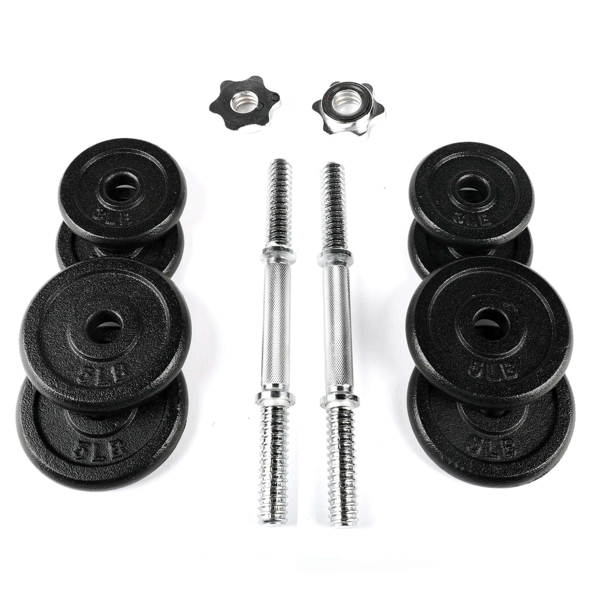 40Lb Adjustable Dumbbell Set, Chrome & Black