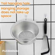 Stainless Slanted-Bottom Drain Bowl for Pasta, Rice, and Produce