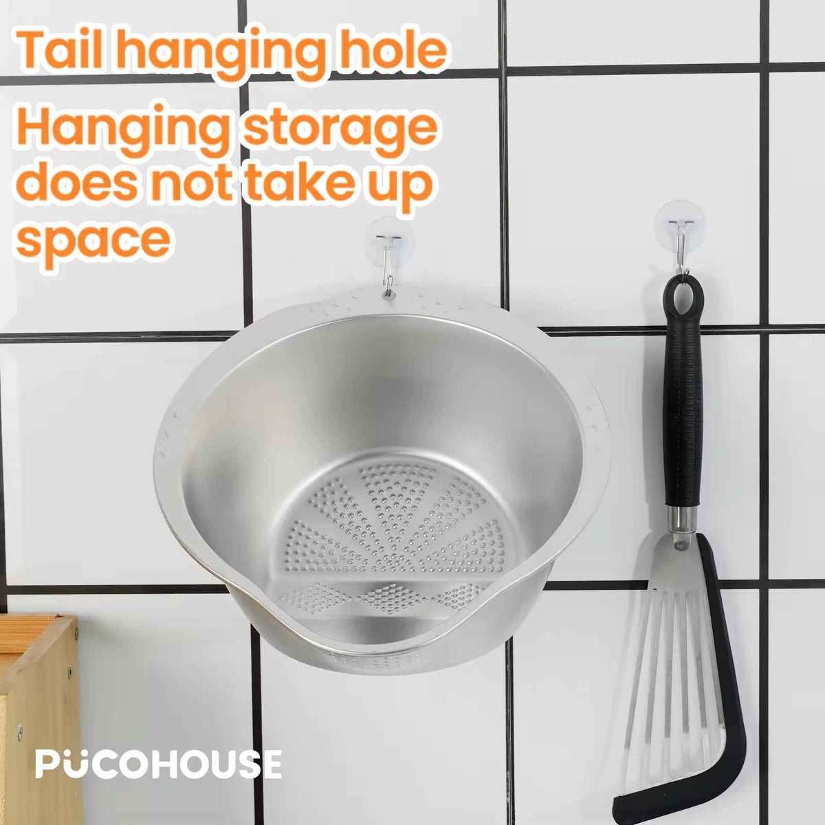 Stainless Slanted-Bottom Drain Bowl for Pasta, Rice, and Produce
