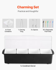 4-Compartment Chilled Condiment Serving Tray