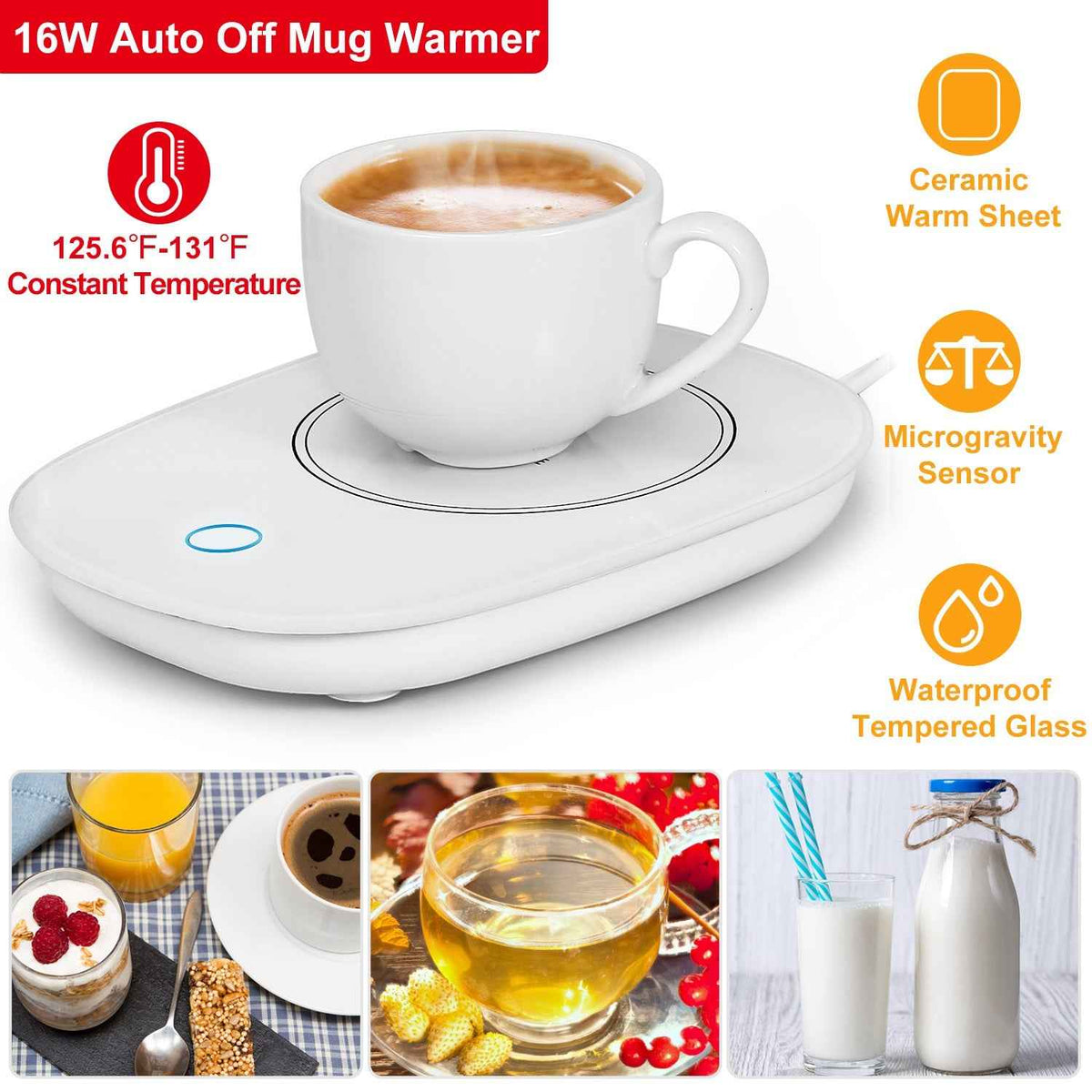 Smart Electric Coffee Mug Warmer with Auto Shut-Off