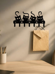 Wall-Mounted Key & Entryway Hook Rack with 7 Iron Hooks - Included accessories and packaging