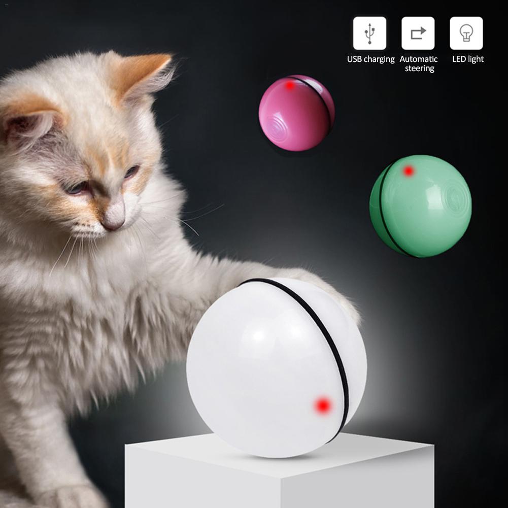 LED rolling interactive cat toy
