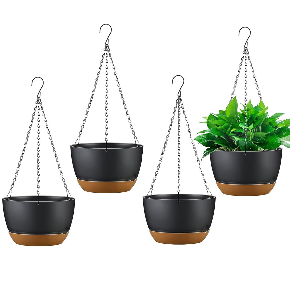 4-Pack Self-Watering Hanging Planters