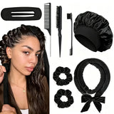 Heatless satin hair curler styling set